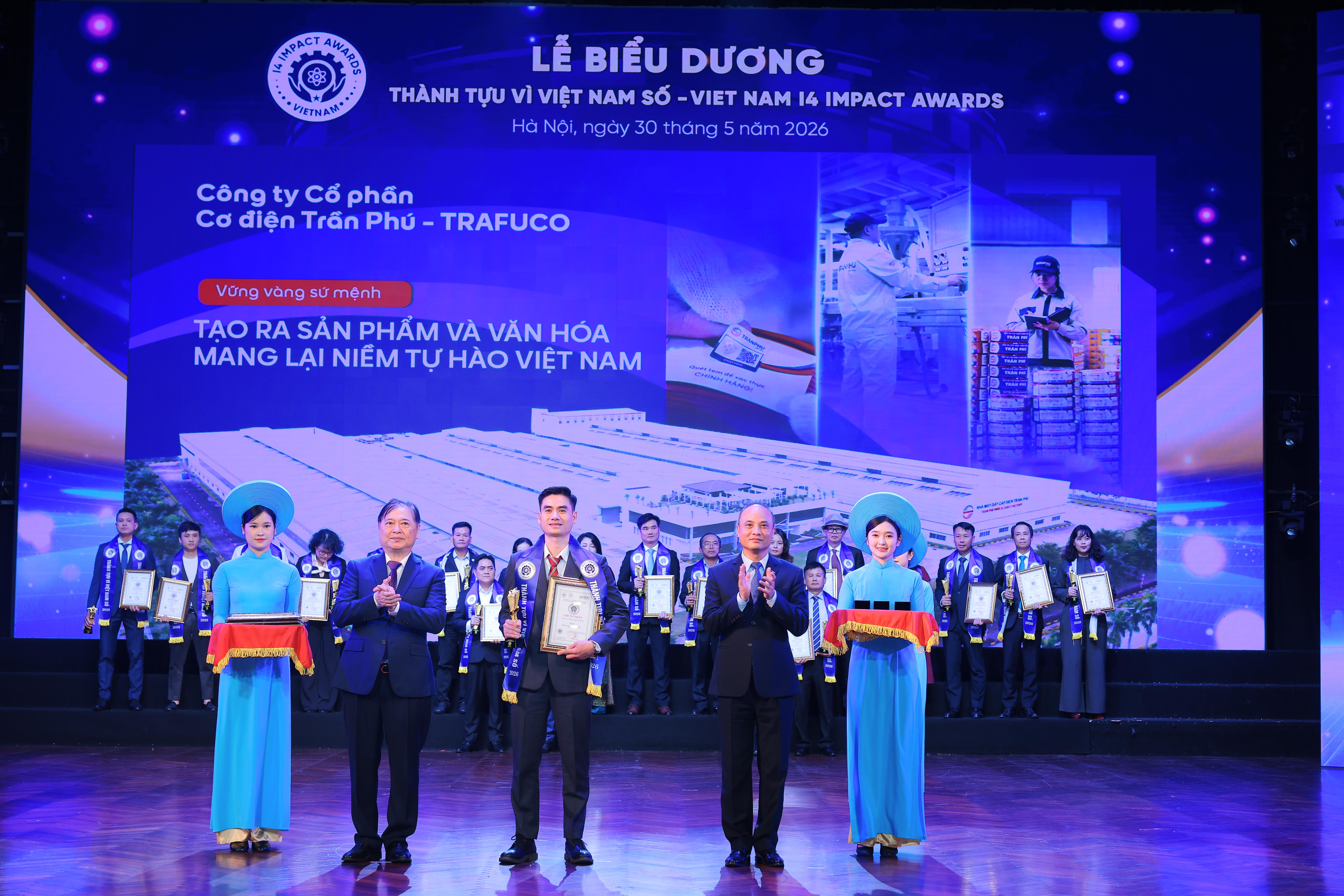 Dây cáp điện Trần Phú – TRAFUCO ghi dấu ấn với cú đúp giải thưởng tại Vietnam I4 Impact Awards 2026