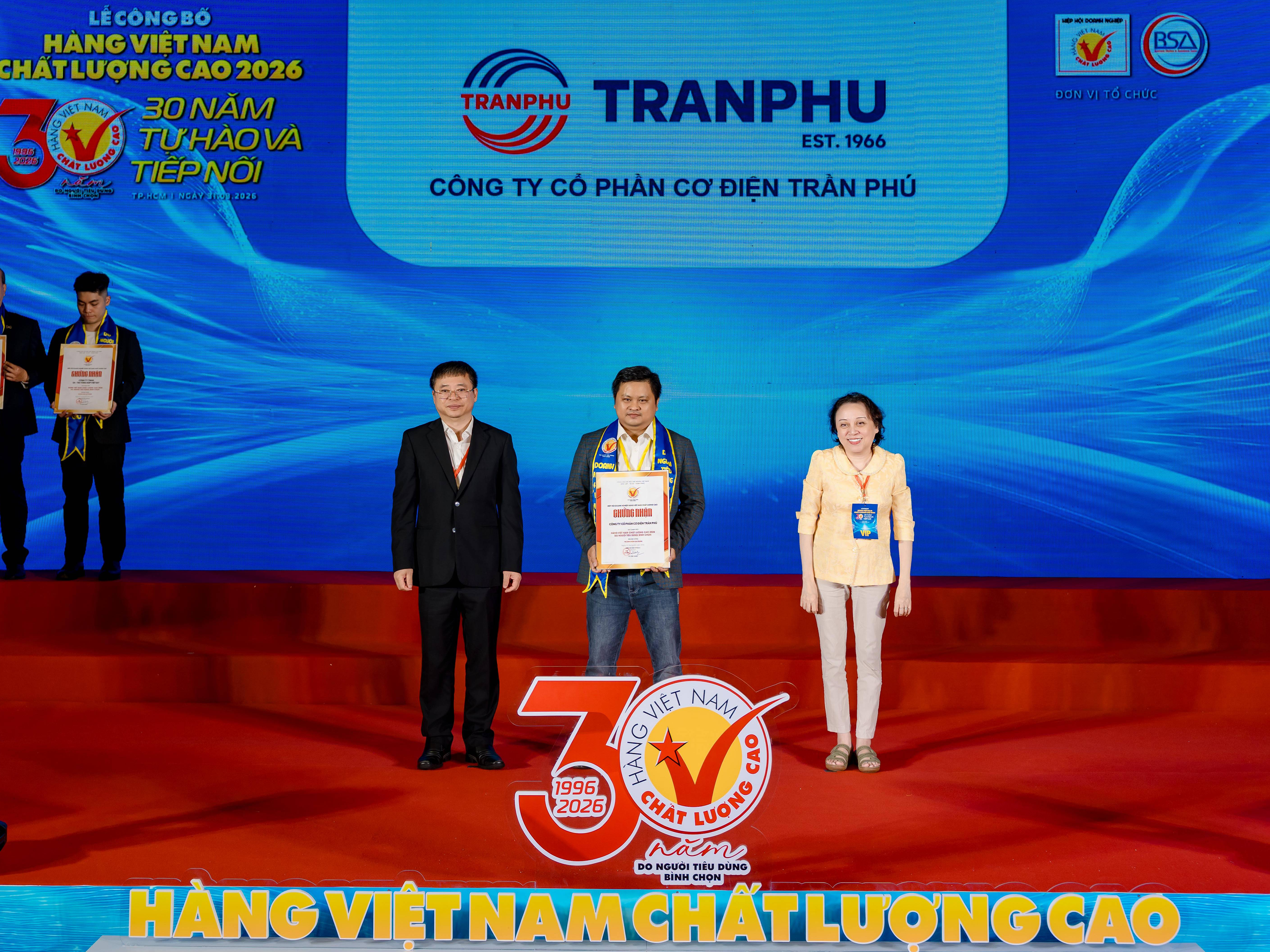 Dây cáp điện Trần Phú - TRAFUCO nhận danh hiệu Hàng Việt Nam chất lượng cao 2026